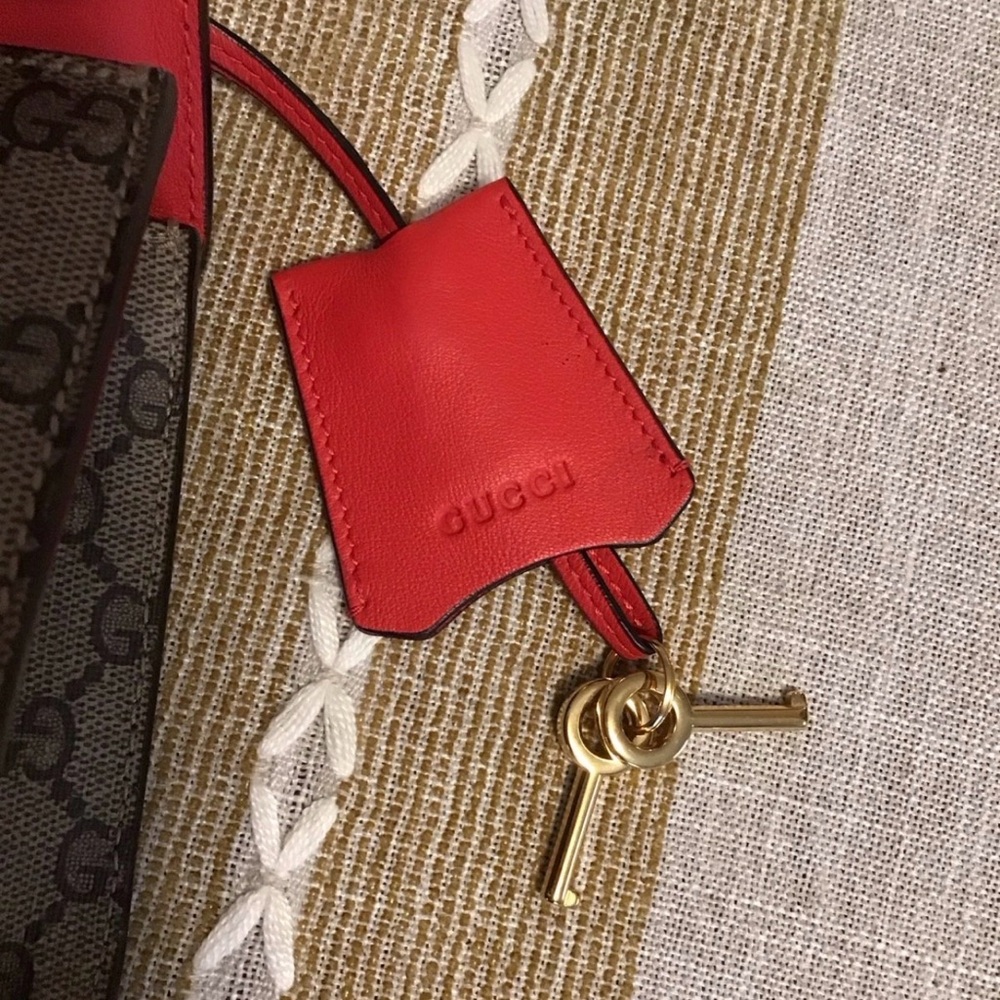 Gucci Padlock GG Shoulder Bag Chain Strap Brown Red Gold Hardware - Picture 12 of 13